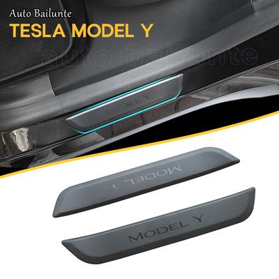 Для Tesla Model Y-2023, автомобильные аксессуары, внешние наклейки, защита заднего порога, порог