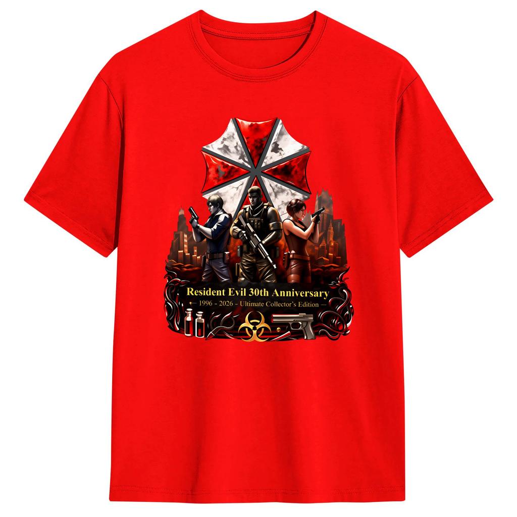 Resident Evil 30th Anniversary RE9 Cotton TShirts Novelty Tshirt for Unisex Summer Y2K Casual Print Short Sleeve Clothing