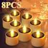Solar Tea Light LED Candles Outdoor Waterproof Flameless Solar Tea Lights Rechargeable Candles for Party Garden Home Deco