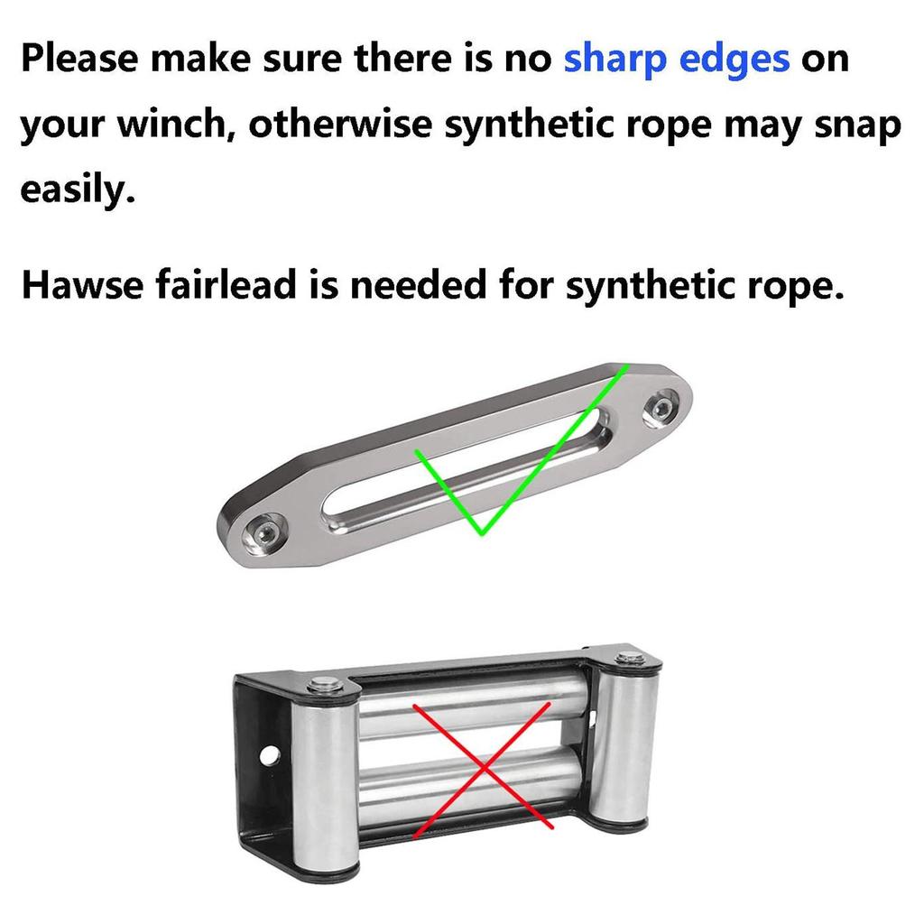 Winch Cable 4.8mmx15m Synthetic   5500lbs Breaking Strength Waterproof for ATV UTV Trailer