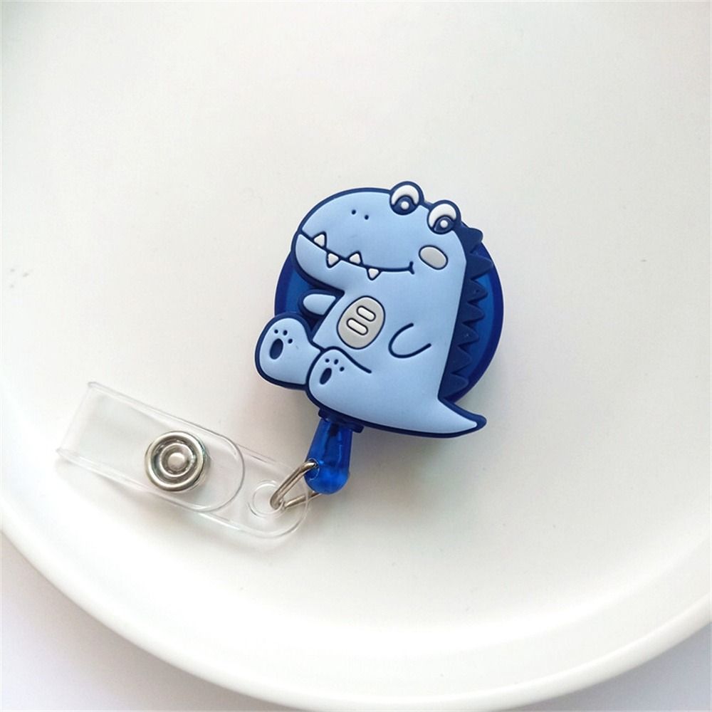 Cartoon Animals Retractable Badge Holder Dinosaur Easy Pull Buckle Doctor Students