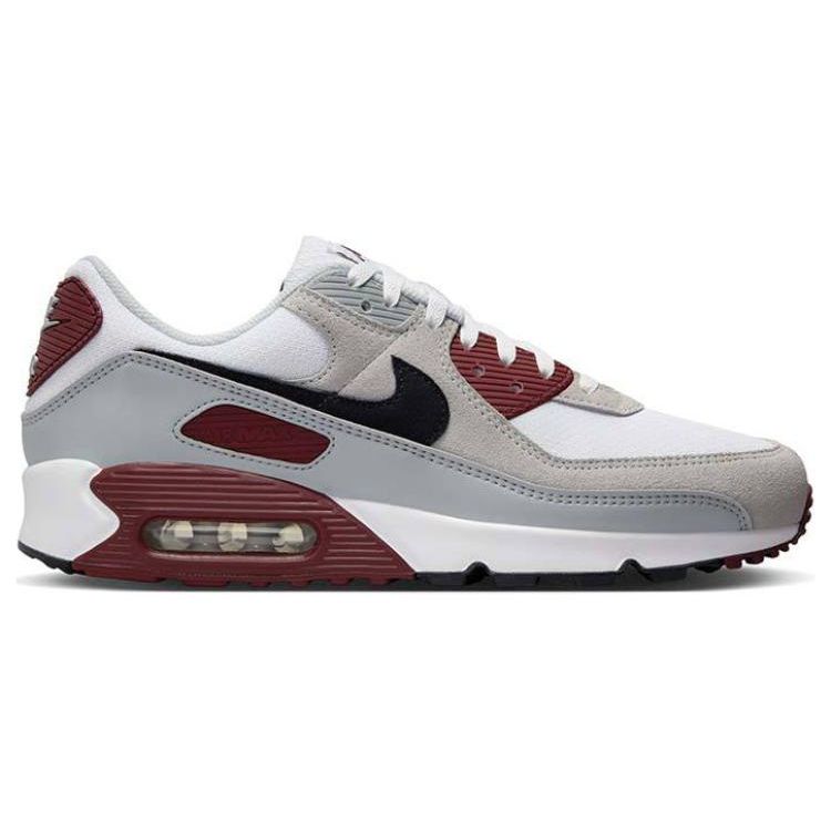 Nike Air Max 90 Dark Team Red Men Sneakers White Black Pure-Platinum FN6958-101