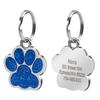 Bling Dog ID Tag Personalized Gorgeous Dog Tags for Small Medium Dog Footprint Custom Pet Name Tag Plate Collar Accessories