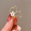 Креативная милая полая брошь в форме собаки, цветочный декор, блестящие стразы, инкрустированная булавка, костюм, платье с лацканами, значок, пальто, аксессуары
