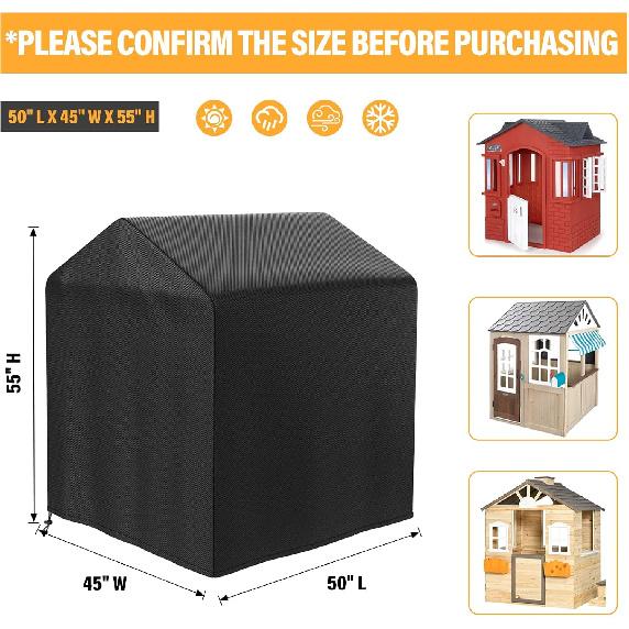 tonhui Outdoor Playhouse Cover, Waterproof Cover for Garden Cottage, 50" L x 45" W x 55" H, Backyard Wooden Playhouse Cover Rain and Sun Resistant