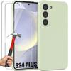 Case - BOOLING - for Samsung Galaxy S24 Plus - Ultra Slim Silicone - Green - Tempered Glass Screen Protector