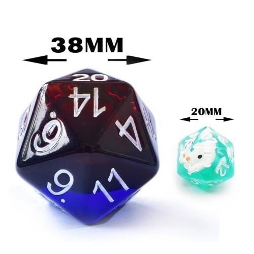 Bescon Jumbo 20-sided Dice 1.5 Inch, Colorful Multi-layer Design, 38mm Oversized D20 Dice, Big Size, Multi-layer Rich Colors.