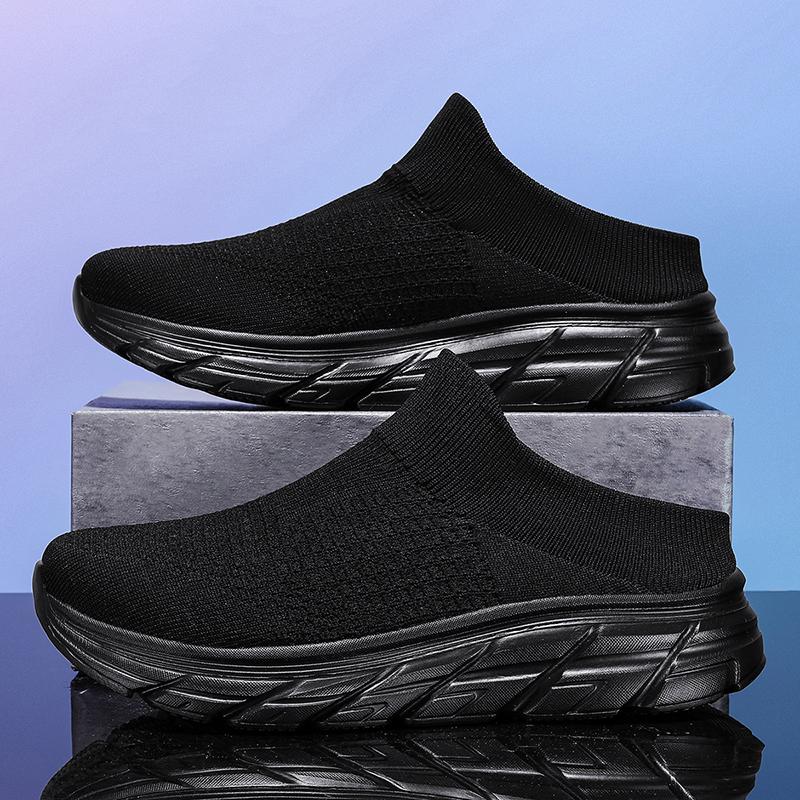 Fashion Men Half Slippers Mesh Breathable Casual Shoes Lightweight Man Loafers Summer Outdoor Non-slip Mens Walking Sneakers