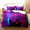 3D Neon Rider Drives Sport Cars Pattern Bedding Set Duvet Cover Pillowcase Single Double Twin Full Queen King for Bedroom Decor