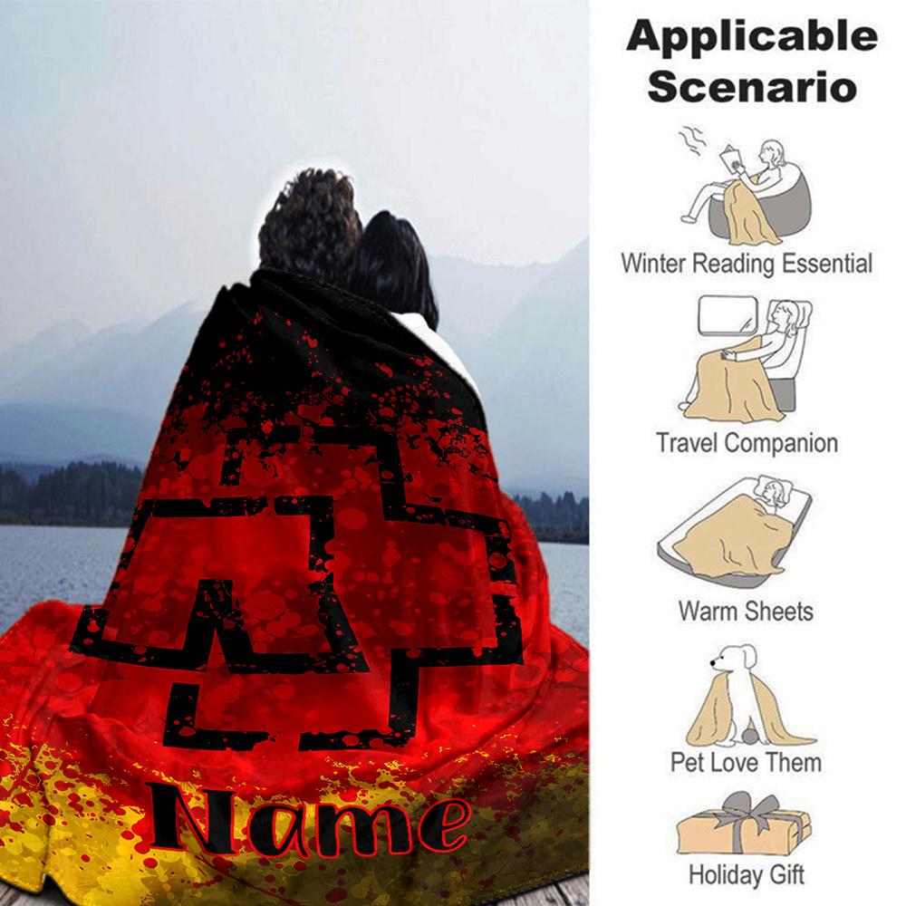 Rammstein Logo Red Ink Splash Art Design Blanket Lightweight Flannel Blanket For Sofa Bed Travel Camping Living Room Office Couch Chair And Bed