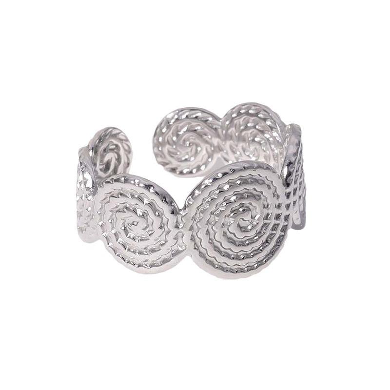 Women's French Vintage Titanium Steel Open Ring Non Fading High End Stainless Steel Ring Creative Design Open Rings