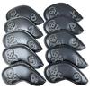 10pcs Golf Club Head Covers PU Leather Golf Putter Cover With Identification Number Golf Iron Headcover Sets Protective Cover Golf Accessories