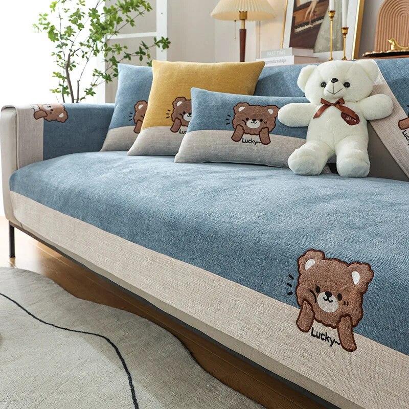 Чехол для дивана Lucky Bear, четырехсезонное универсальное полотенце для дивана для гостиной, нескользящий защитный коврик для дивана, чехол для сиденья, подушка