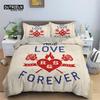 Red Rose Floral Duvet Cover Love Heart Bedding Set Microfiber Romantic Quilt Cover Queen King For Couple Wedding Valentine Decor