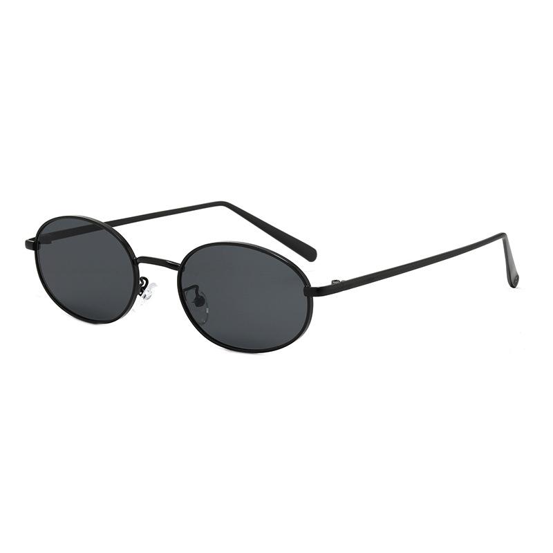Small Frame Retro Oval Sunglasses Fashionable Men'S And Women'S Street Photography Sunglasses Trendy Round Frame Sunglasses