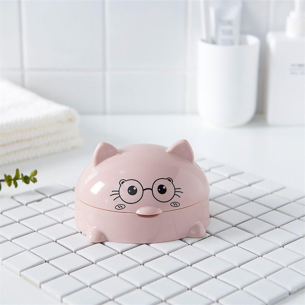 Portable Soap Holder Bathroom Soap Box With Cover Soap Dish Cartoon