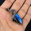 Labradorite Pendant, Handmade Gemstone 999 Copper Wire Wrapped Pendant Antique Jewelry, For Gift Silver Jewelry
