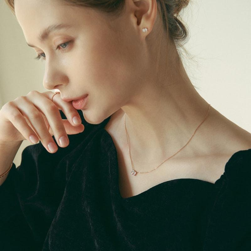 MAYBETOI 14k Frida Oval-Cut Baguette Twin Necklace