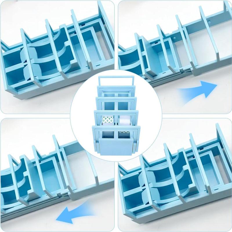 Диспенсер для скотча для упаковки подарков Компактный диспенсер для скотча на 18 полосок для поделок своими руками Портативный держатель на два ролика Подходит для различных размеров скотча с легкой подачей