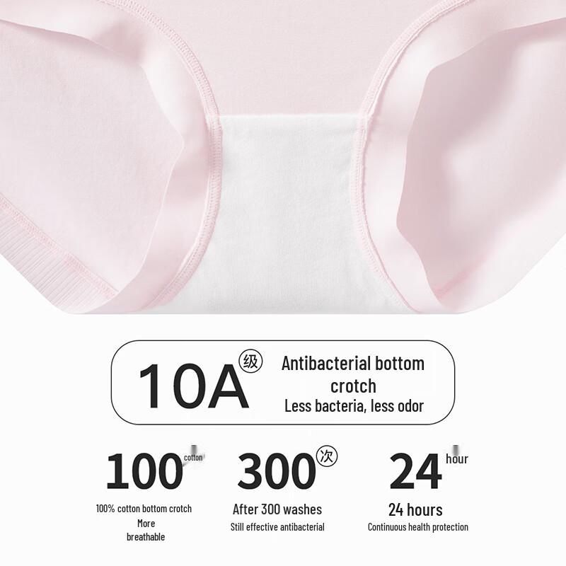Fenteng Women's Antibacterial Cotton Briefs 3-Pack