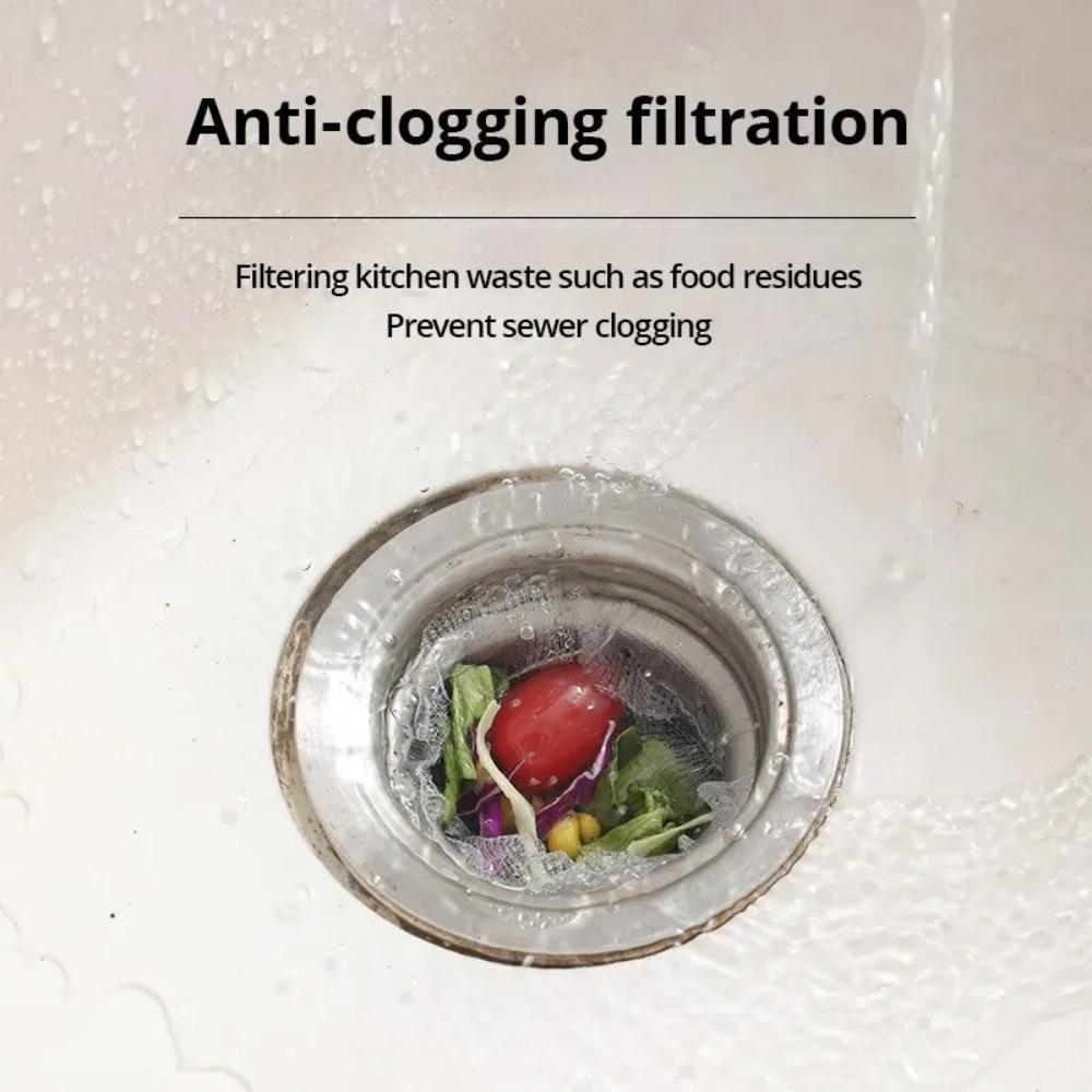 500Pcs Kitchen Sink Filter Mesh Disposable Sewer Garbage Drainage Screen Sewer Kitchen Floor Drain Filter Sink Anti-Blocking Disposable Cleaning