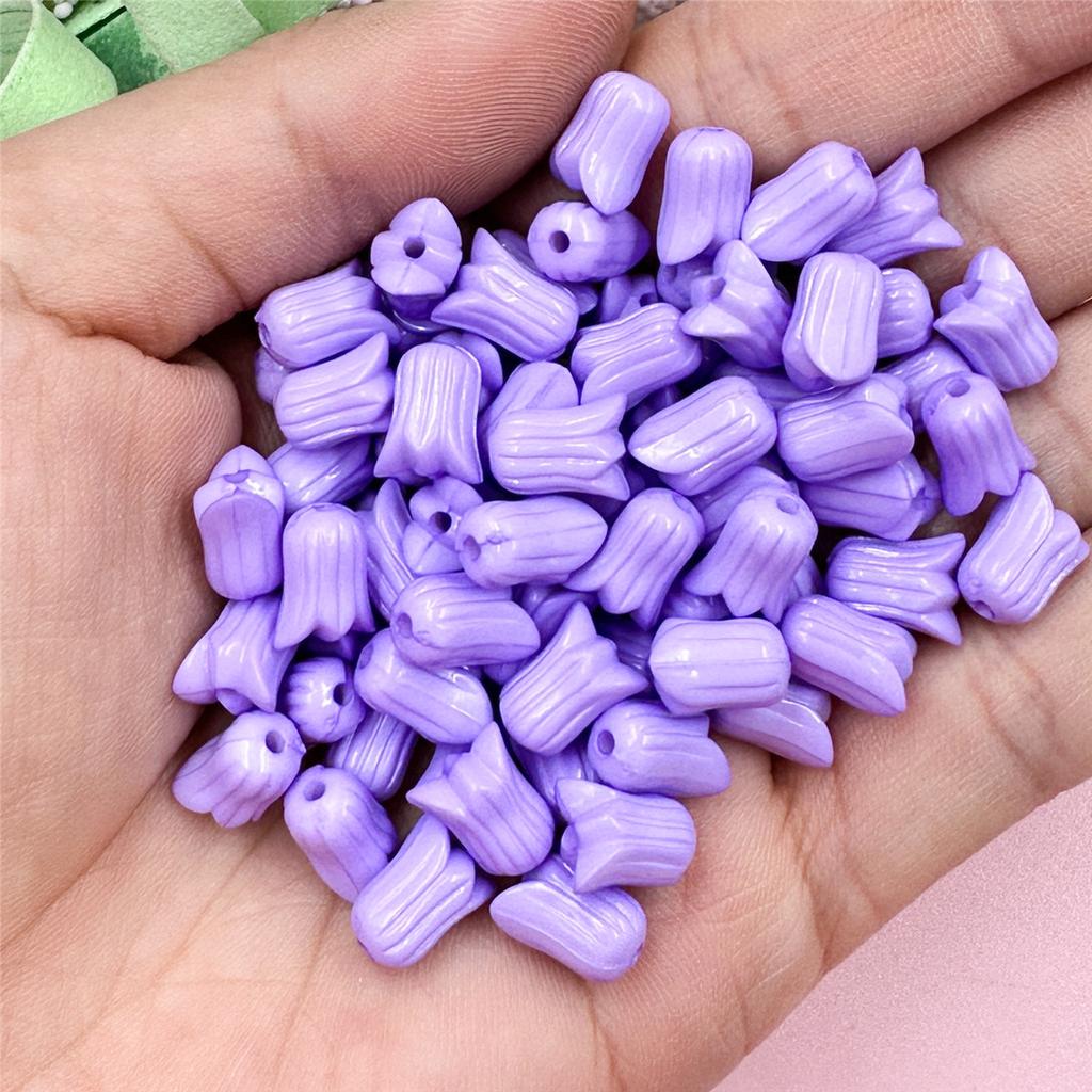 Loose Beads Flowers 7.5*9.6mm Necklace Jewelry Accessories 100PCS Bracelets Tulip Fashion Advanced For Jewelry Making DIY Acrylic