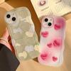 Transparent Wave Edge Painted Silicone Case for Samsung A34 A54 A24 A14 iPhone 14 15 13 Xiaomi Redmi Note 12 11 10 Funda Cute Cartoon Love Heart Cover