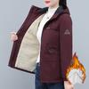 Women's Plus Size Jacket with Fleece Lining Zipper Jacket Warm Hooded Coat Puffy Warm Top