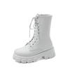 Muffin thick-soled large-size Martin boots women's 2026 autumn and winter new medium boots British wind side zipper thick-heeled locomotive boots
