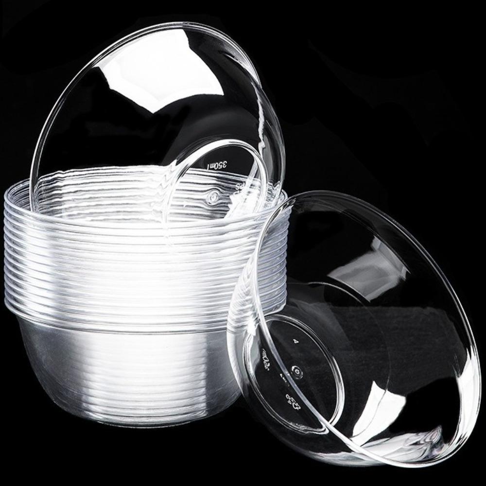 25PCS Thick Disposable Lunch Bowl Transparent Soup Bowl Food Grade Round Lunch Bowl