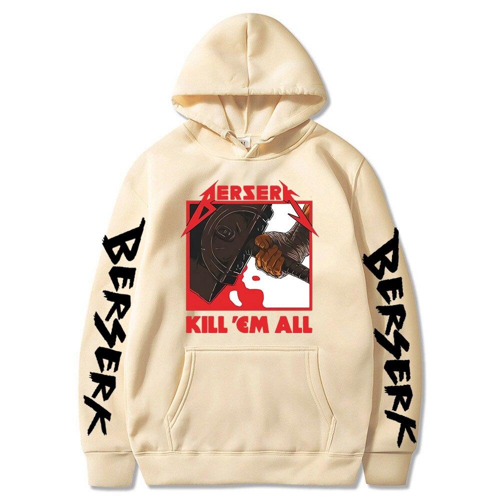 Harajuku Berserk Аниме Толстовки Мужские Готические Мультфильмы Манга Кишки Уличная Одежда Мужские Женские Длинные Рукава Зимние Толстовки