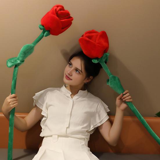 85см/100см Имитация Розы Реалистичный Мягкий Плюшевый Цветок Исцеляющий Снимающий Стресс Безопасный Никогда Не Увядающий Букет Домашний Декор