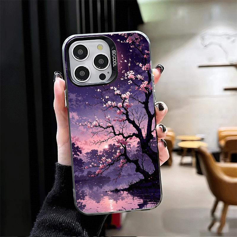Мечтательная ночная вишня Мягкий чехол для телефона iPhone 15 16 17 Pro Max 17Air 16E 14 Plus 13 12 Mini Ударопрочный задний чехол