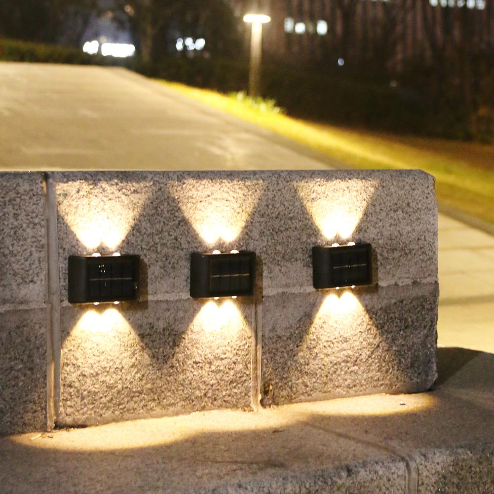 LED Solar Wall Lamp Outdoor Waterproof Up and Down Luminous Lighting for Garden Fence Decoration Sunlight Light