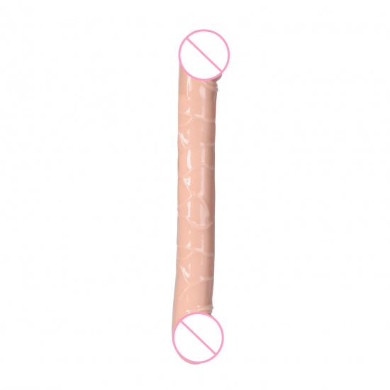 Double Head Dildo Simulation Men's Tonglala Lengthened Transparent Dildo Color Masturbation Device Stick Adult Supplies