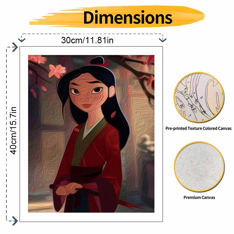 Disney Mulan digital oil painting painting art handmade diy gift home decoration