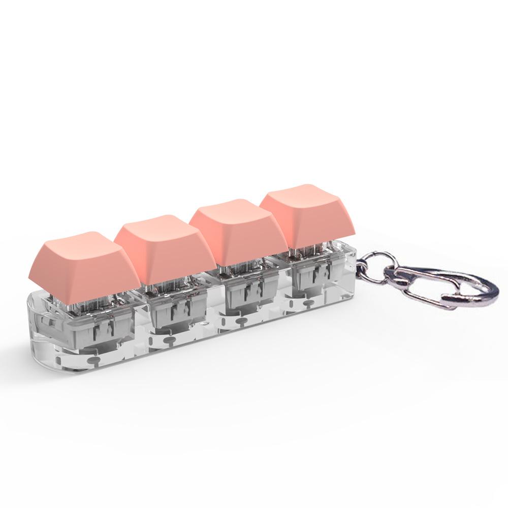Button Keycap Fidget Keychain Toys 4 Keys Mechanical Keyboard Axis Tester DIY Keycaps Office Stress Relief Toy Adult Kids Gifts