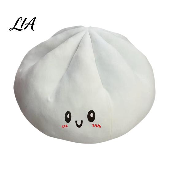 Plush Dumpling Toy Giant Pillow, Cute Stuffed Steamed Bun Squeeze Toy, Relaxing Office Desk Ornament Slow Rising Stress Ball for Kids Adults