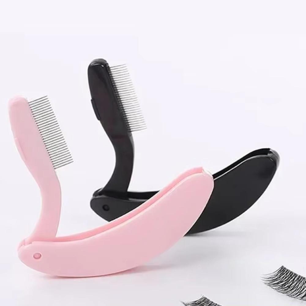 Stainless Steel Teeth Eyelash Separator Comb Foldable Mascara Comb Hot Eyelash Brush Makeup Tools
