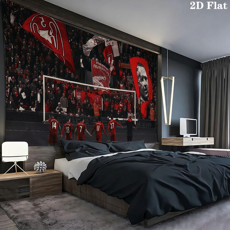 Liverpool Flag Wall tapestry, aesthetic printed fabric blanket, suitable for bedroom, living room, and home decor.
