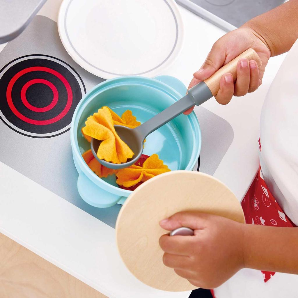 Hape Pretend Cooking for Ages 3 and Wooden Pretend Cooking E3208 Set, Up, Toy,