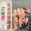 12 ячеек/коробка Мини бантики для дизайна ногтей 3D Милые конфетные цвета Шармы для ногтей Дизайны Сделай сам Смола Аксессуары для ногтей