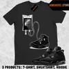 Футболка в тон AJ 4 Black Cat 2025 Сочетающаяся кроссовка Кроссовка Кроссовкотерапия Футболка