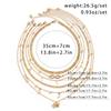 6Pcs/Set Boho Infinite Symbol Leaf Butterfly Pendant Necklace for Women Vintage Ethnic Imitation Pearl Thin Chain Party Jewelry