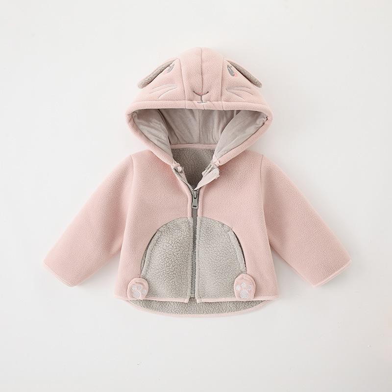 Fleece Jackets for Girls and Boys, Autumn/Winter Kids' and Babies' Hooded Tops, Baby Clothing, Cross-Border.