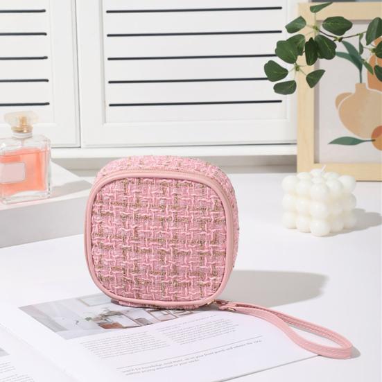 Косметичка Сумка для хранения Ремешок на запястье Большая вместимость Тампон Застежка-молния Хранение помады Телефон Монетница Косметичка