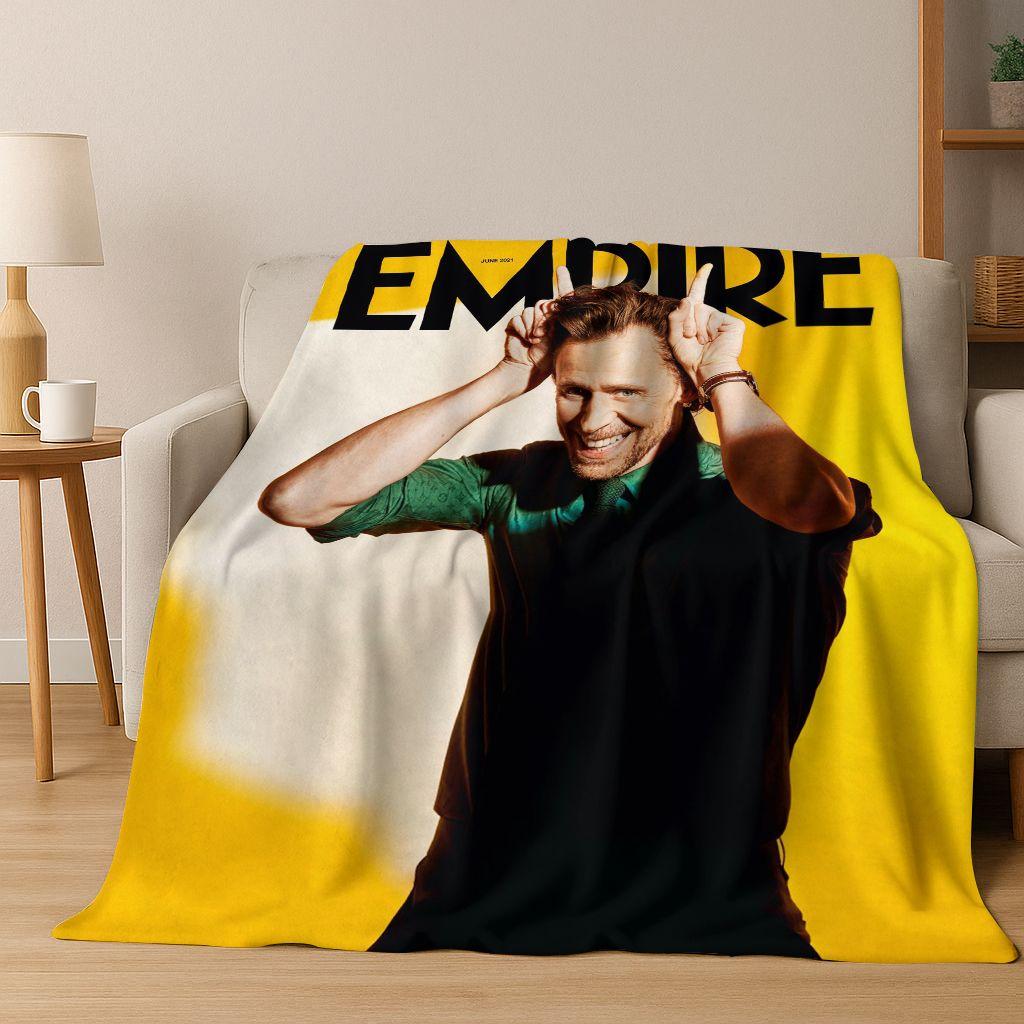 3D Tom Hiddleston Art Actor Star Flannel Blanket,Cozy Soft Throw Blanket for Home Bedroom Bed Sofa Picnic Office Cover Kids Gift