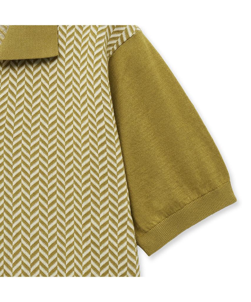 IOLO Comb Pattern Half Open Collar_Mustard