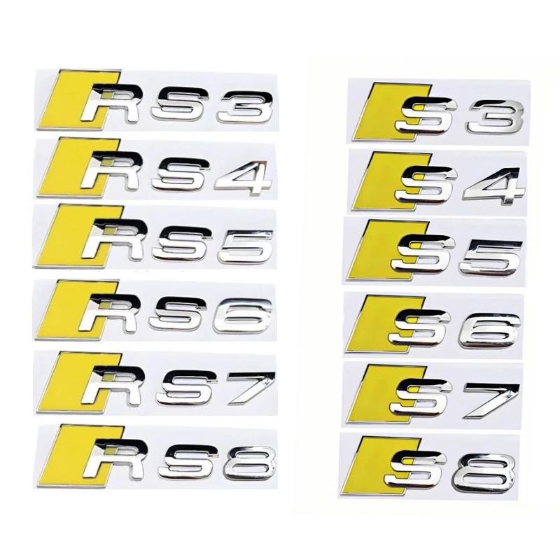 Plastic Stickers for Hot RS7 S7 RS8 S3 S4 S5 S6 RS3 RS5 RS6 S8 Car Styling Letter Rear Trunk Emblem Badge Modified Accessories