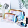 Cosmetic Bag Thickened Semicircle Laser TPU Cosmetic Bag Transparent Waterproof Colorful Shell Wash Storage Pen Bag Accessories